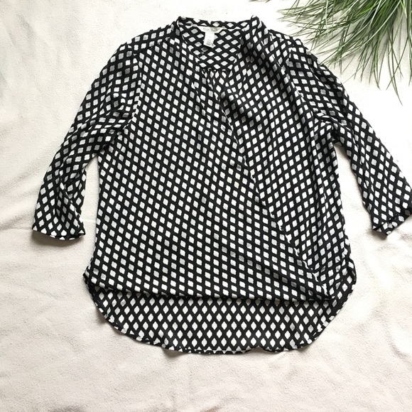 White House Black Market Tops - Whbm criss cross draped sheer wrap top